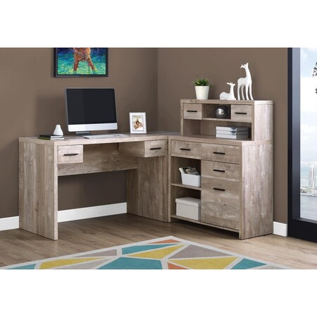 Gfancy Fixtures 44.75 in. Taupe Reclaimed Wood Particle Board, Laminate & MDF Computer Desk GF2456709